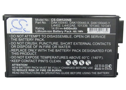 Replacement Battery for Jetta | Targa | Gateway | Medion | Sanyo | Arima | eMachines Jetbook M2000 – Notebook, Laptop – 4400mAh / 14.8V - image 5