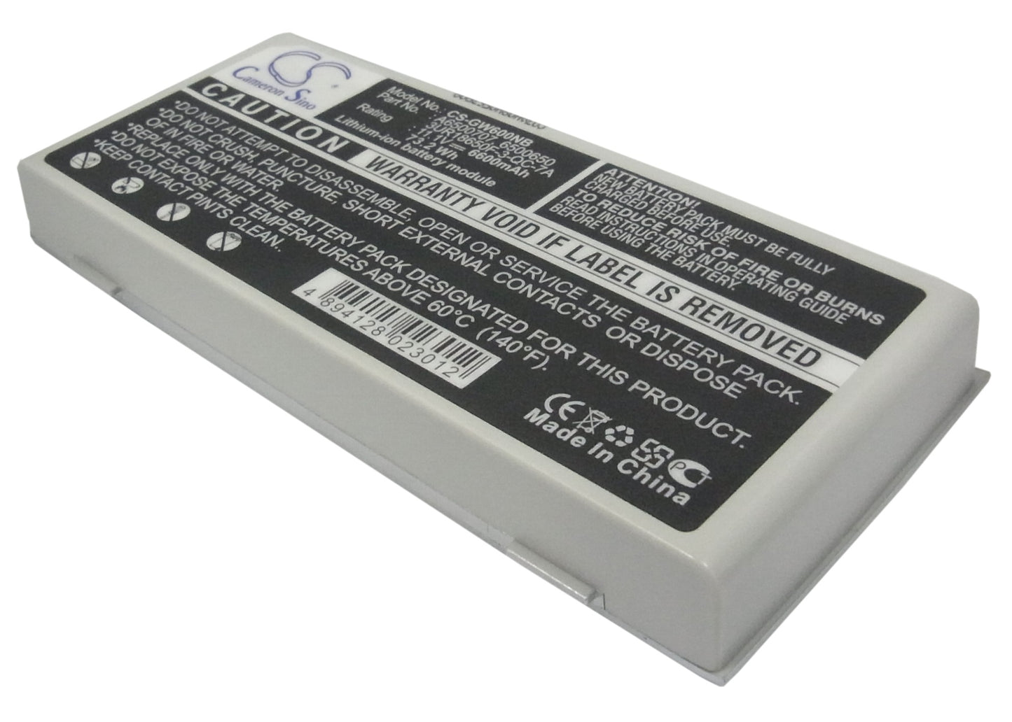 Replacement Battery for Gateway Solo 600 – Notebook, Laptop – 6600mAh / 11.1V - image 1