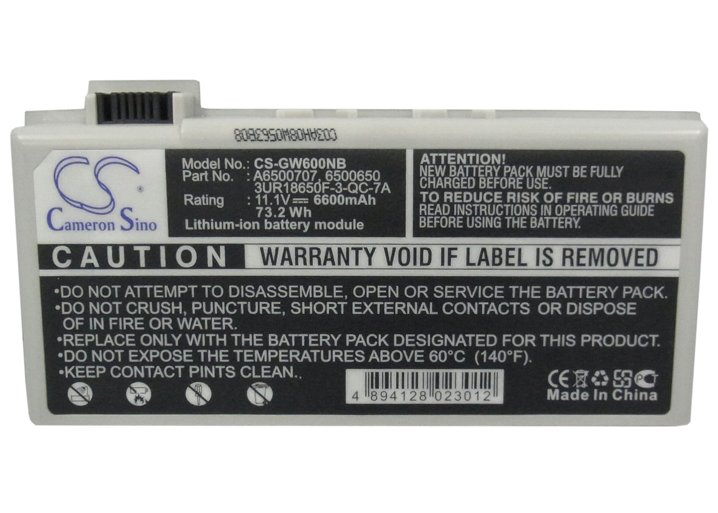 Replacement Battery for Gateway Solo 600 – Notebook, Laptop – 6600mAh / 11.1V - image 5