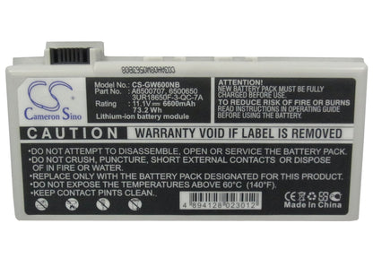 Replacement Battery for Gateway Solo 600 – Notebook, Laptop – 6600mAh / 11.1V - image 5