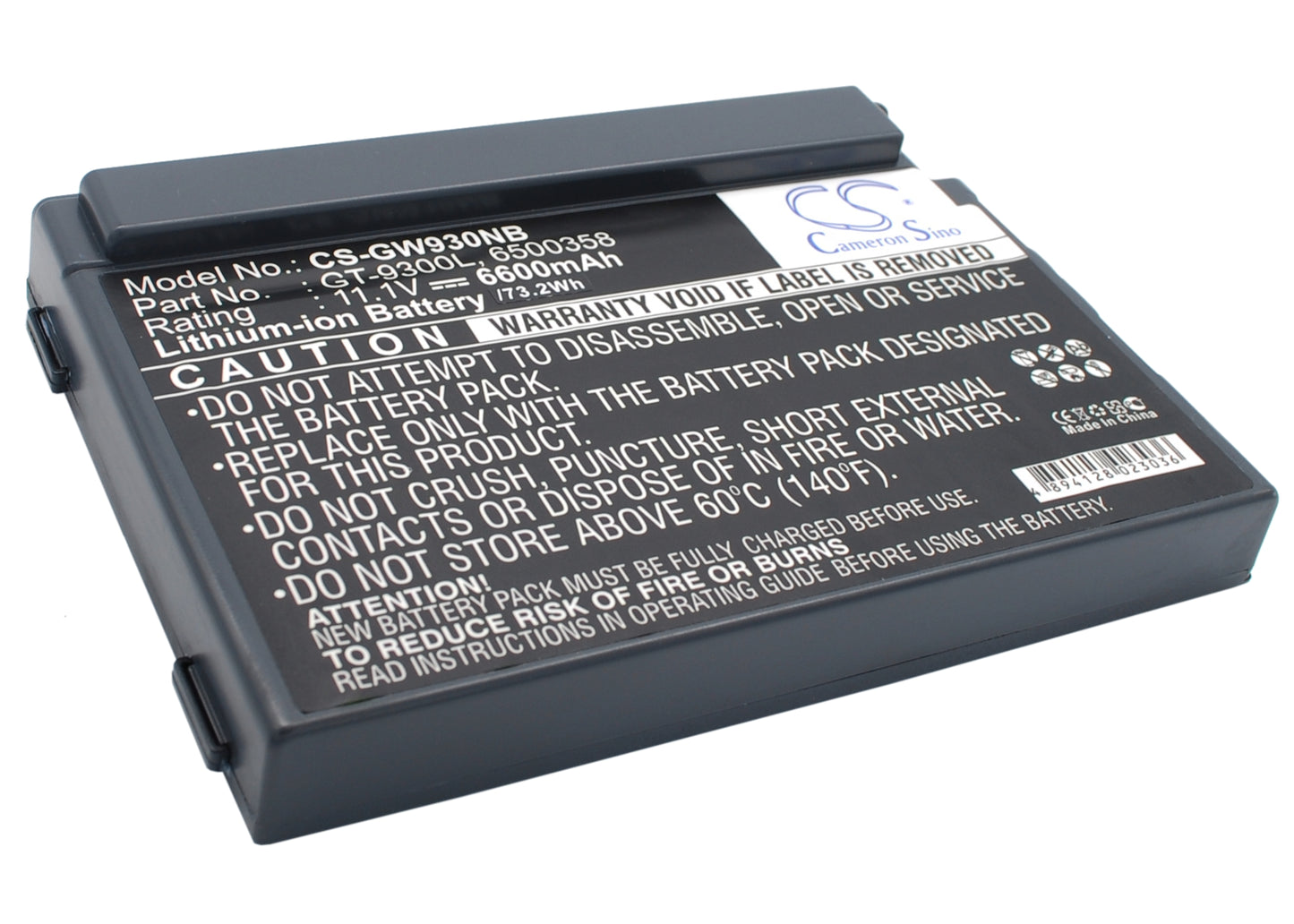 Replacement Battery for Gateway Solo 9300 – Notebook, Laptop – 6600mAh / 11.1V - image 2
