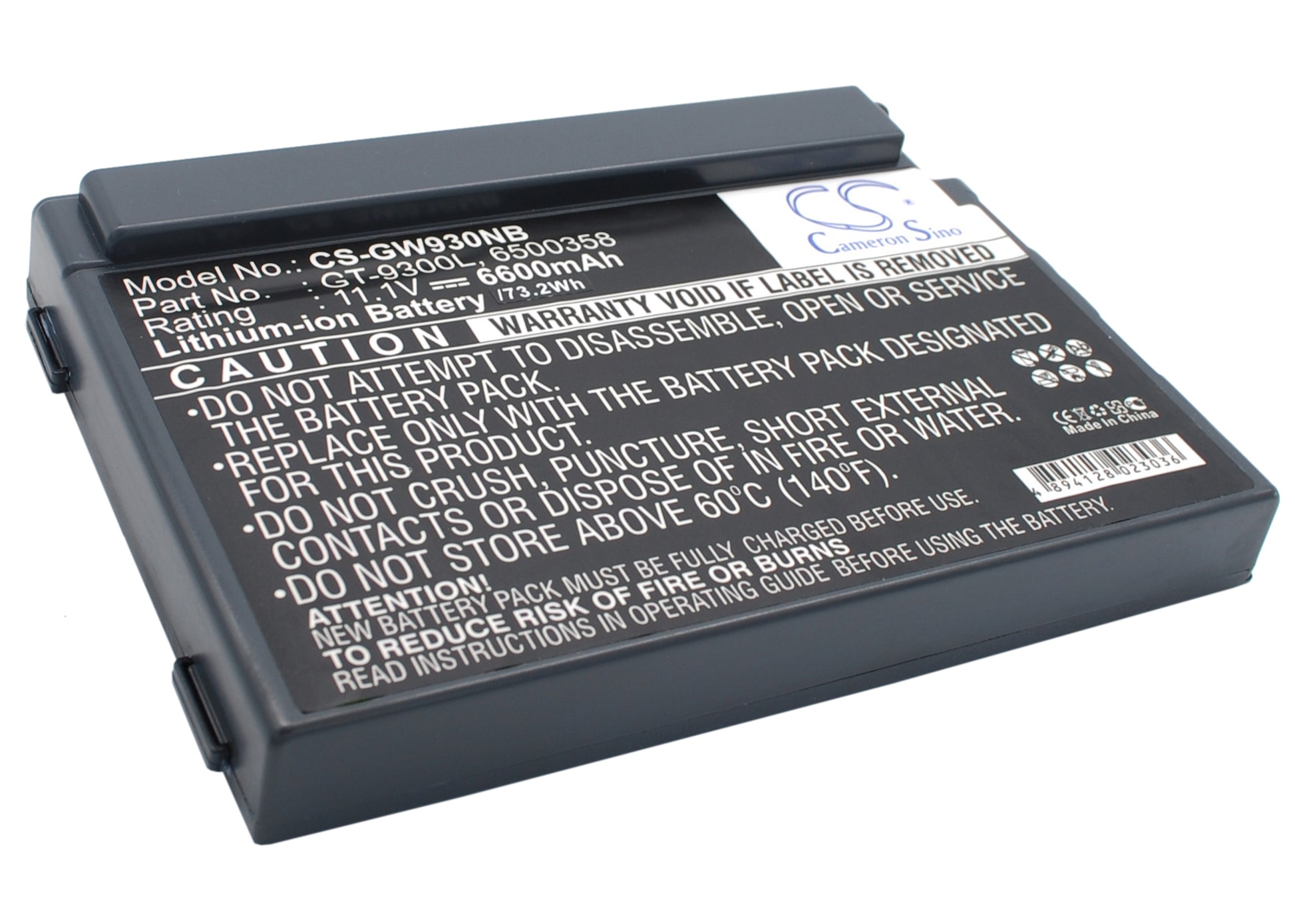 Replacement Battery for Gateway Solo 9300 – Notebook, Laptop – 6600mAh / 11.1V - image 2