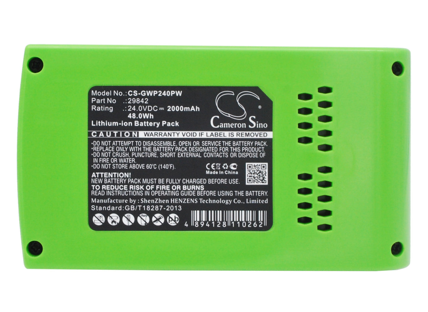 Replacement Battery for GreenWorks  10-Inch Cordless Chainsaw 2036 – Power Tools – 2000mAh / 48.00Wh / 24.0V
