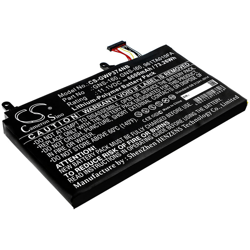 Replacement Battery for Gigabyte  P35G – Notebook, Laptop – 6600mAh / 73.26Wh / 11.1V