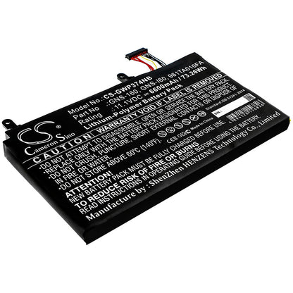 Replacement Battery for Gigabyte  P35G – Notebook, Laptop – 6600mAh / 73.26Wh / 11.1V