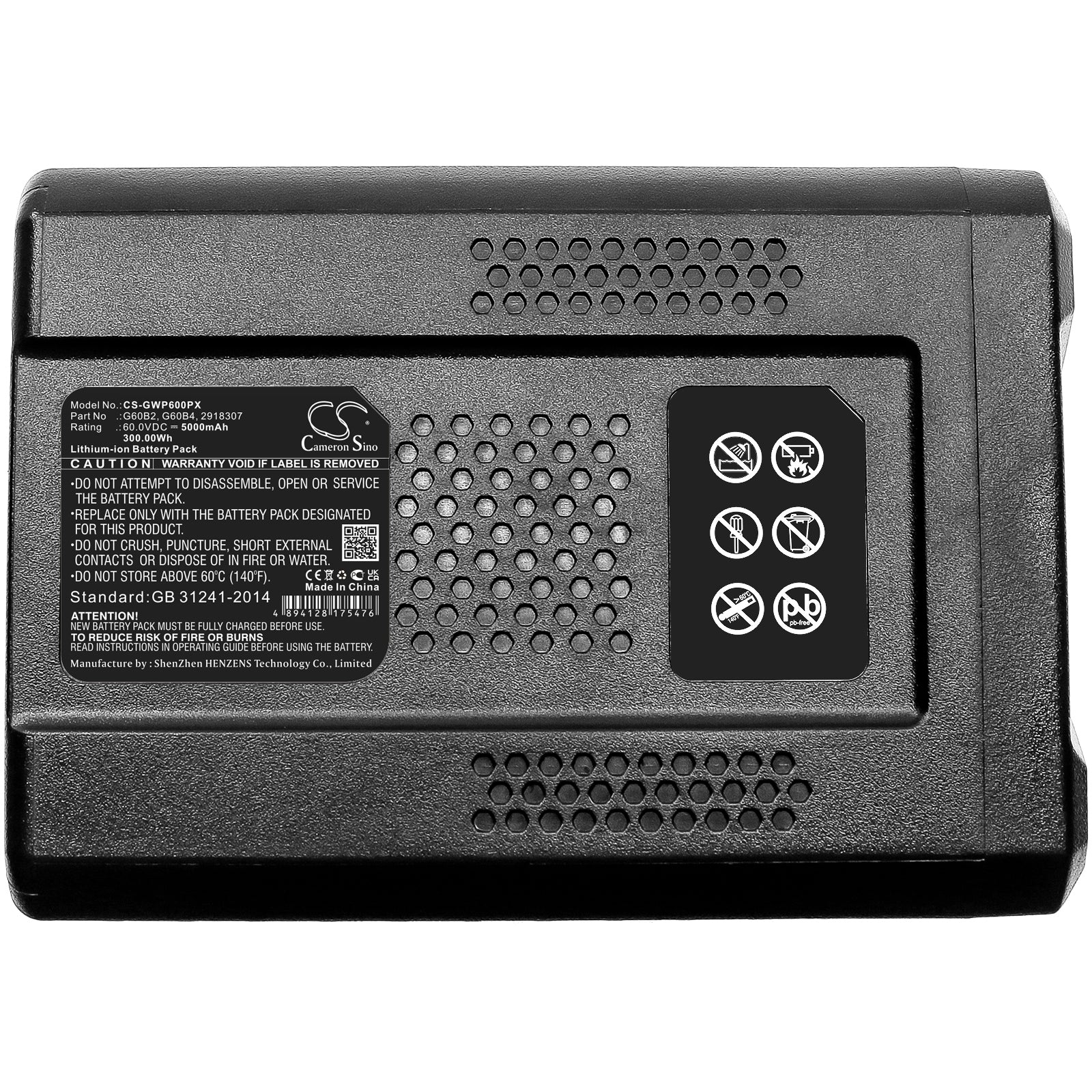 Replacement Battery for GreenWorks GD60AB – Garden Tool – 5000mAh / 60V - image 5