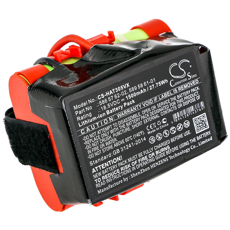 Replacement Battery for Husqvarna  Automower 105 – Lawn Mowers – 1500mAh / 27.75Wh / 18.5V