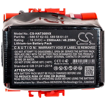Replacement Battery for Gardena McCulloch Rob R600 – 2500mAh / 46.25Wh