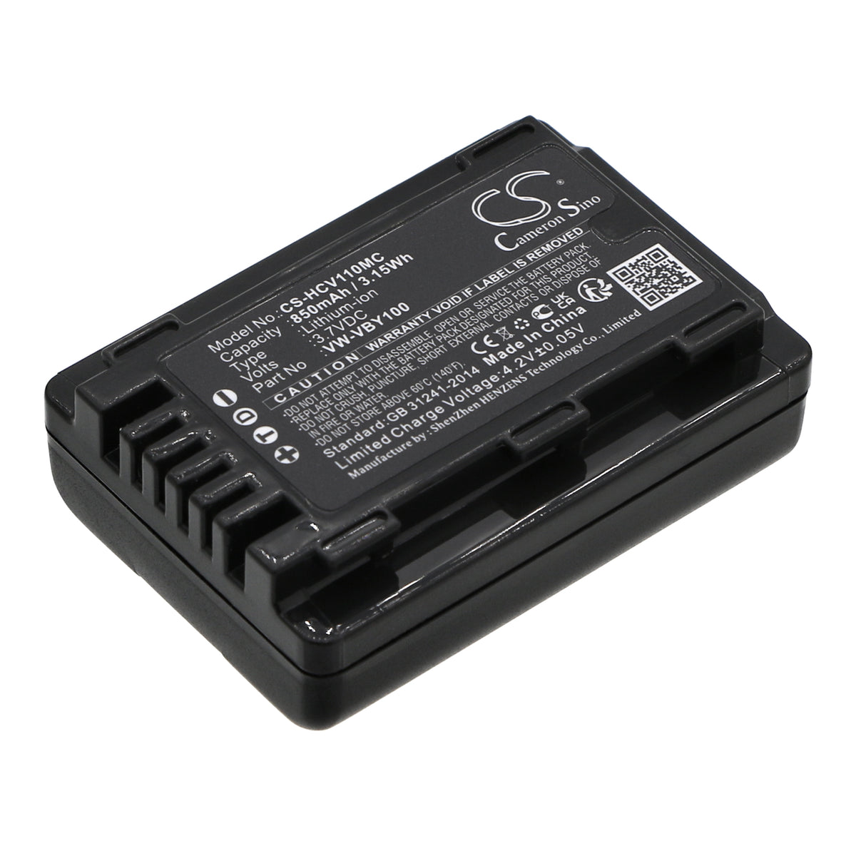 Replacement Battery for Panasonic HC-V110 – Camera – 850mAh / 3.7V