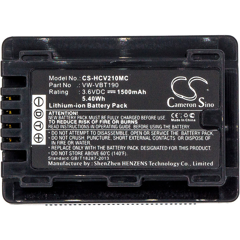 Replacement Battery for Panasonic  HC-250EB – Camera – 1500mAh / 5.40Wh / 3.6V