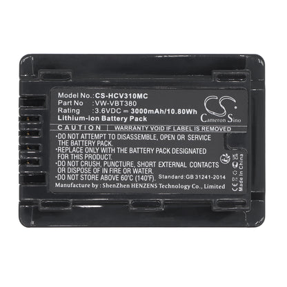 Replacement Battery for Panasonic HC-V520M – Camera – 3000mAh / 3.6V