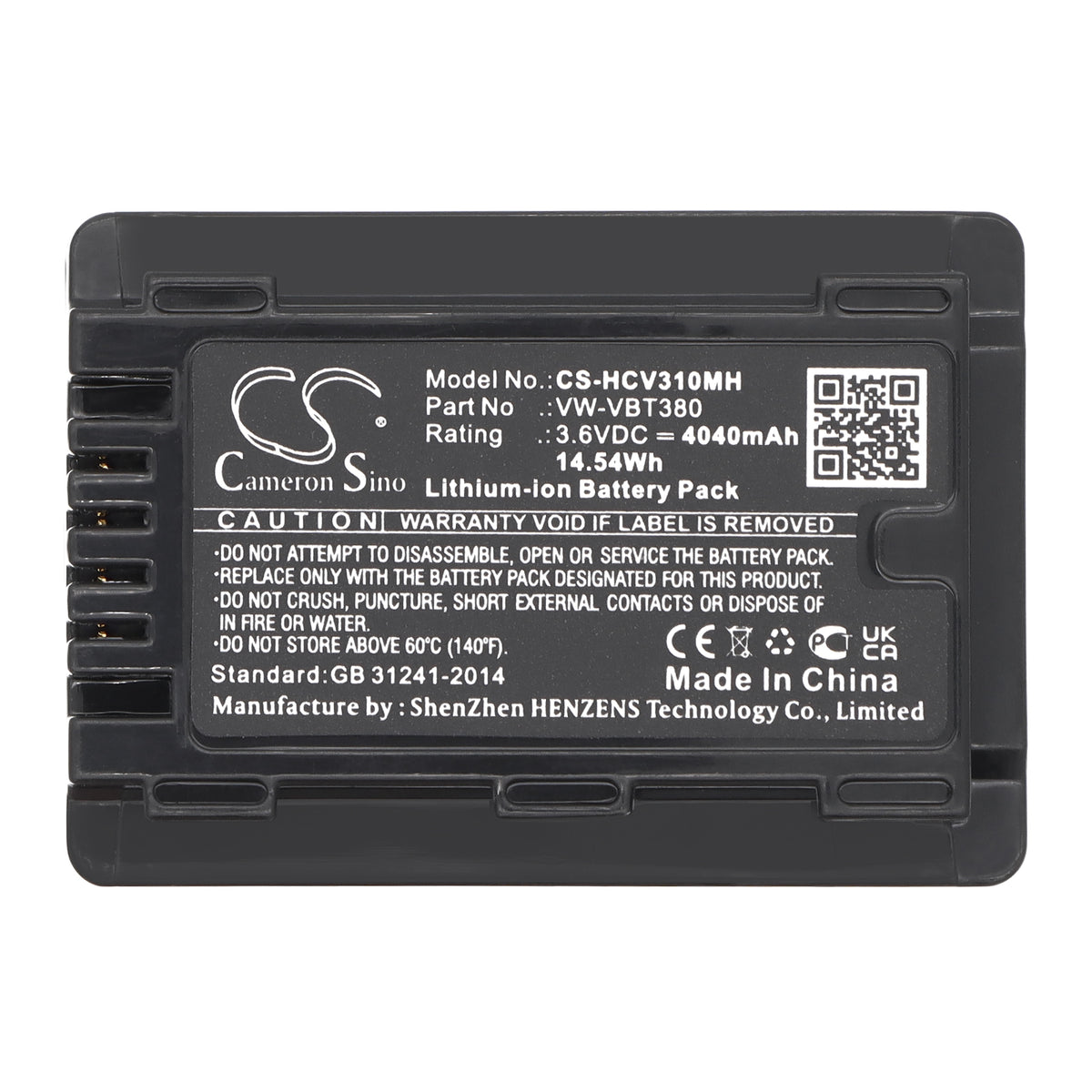 Replacement Battery for Panasonic HC-W570 – Camera – 4040mAh / 3.6V