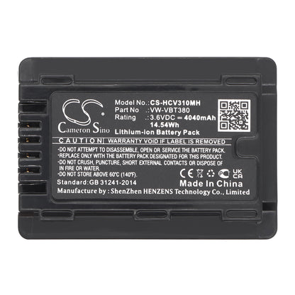 Replacement Battery for Panasonic HC-W570 – Camera – 4040mAh / 3.6V