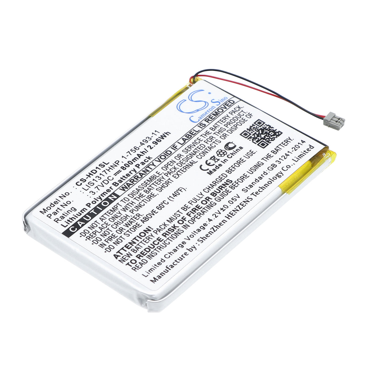 Replacement Battery for Sony NW-HD1 MP3 Player – Media Player – 800mAh / 3.7V