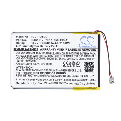 Replacement Battery for Sony NW-HD1 MP3 Player – Media Player – 800mAh / 3.7V