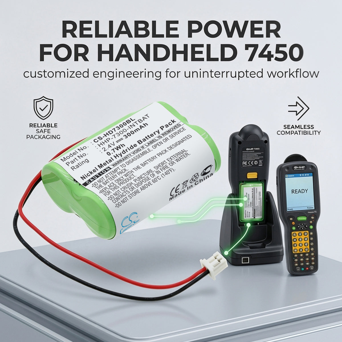 Replacement Battery for HandHeld Dolphin 7300 – Barcode Scanner – 300mAh / 2.4V