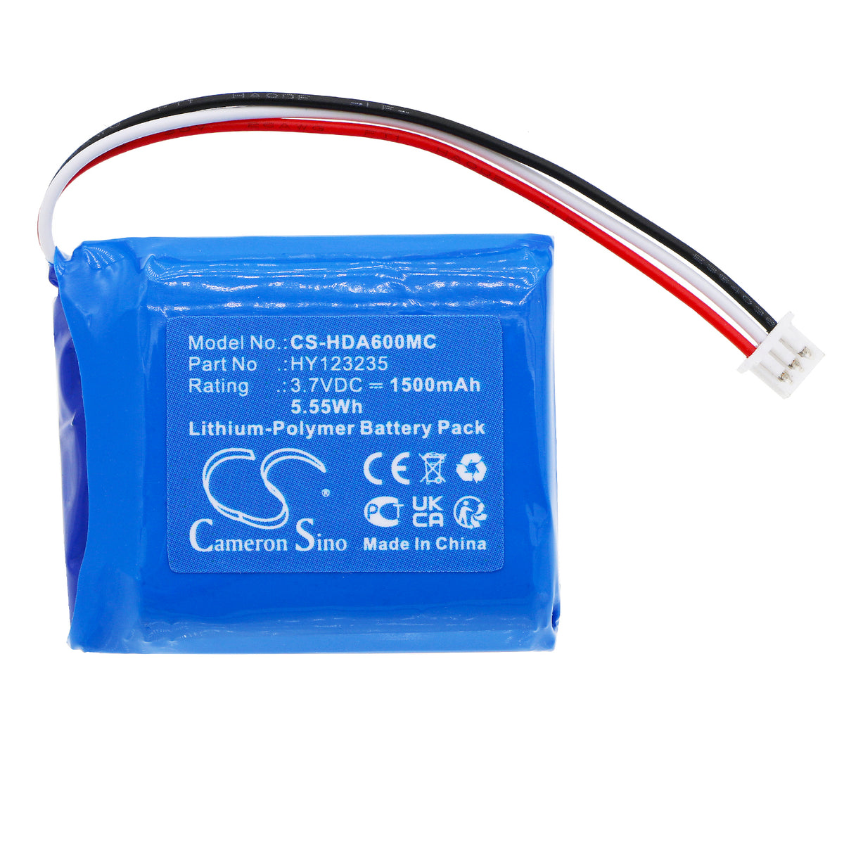 Replacement Battery for HP DSJ-A6x – Body Camera – 1500mAh / 3.7V