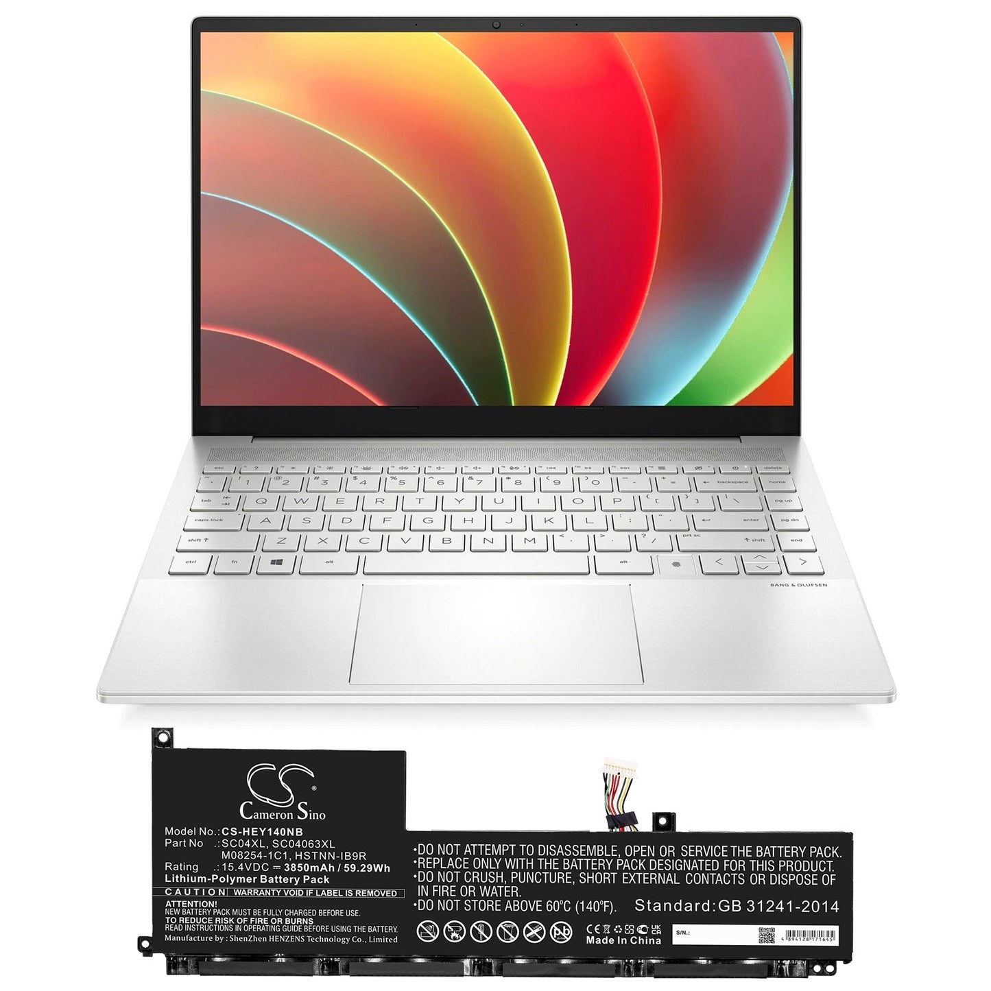 Replacement Battery for HP  Envy 14-EB0000NF – Notebook, Laptop – 3850mAh / 59.29Wh / 15.4V