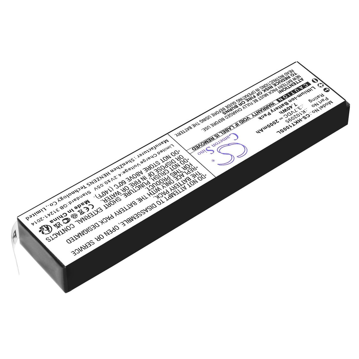 Replacement Battery for Hook-Eye  T01 – Camera – 2000mAh / 7.40Wh / 3.7V