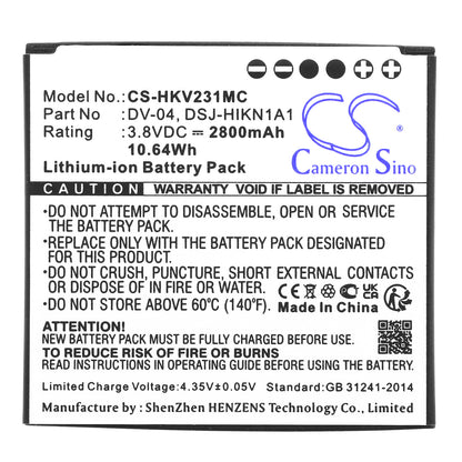 Replacement Battery for Hikvision DS-MH1310-N1 – Body Camera – 2800mAh / 3.8V