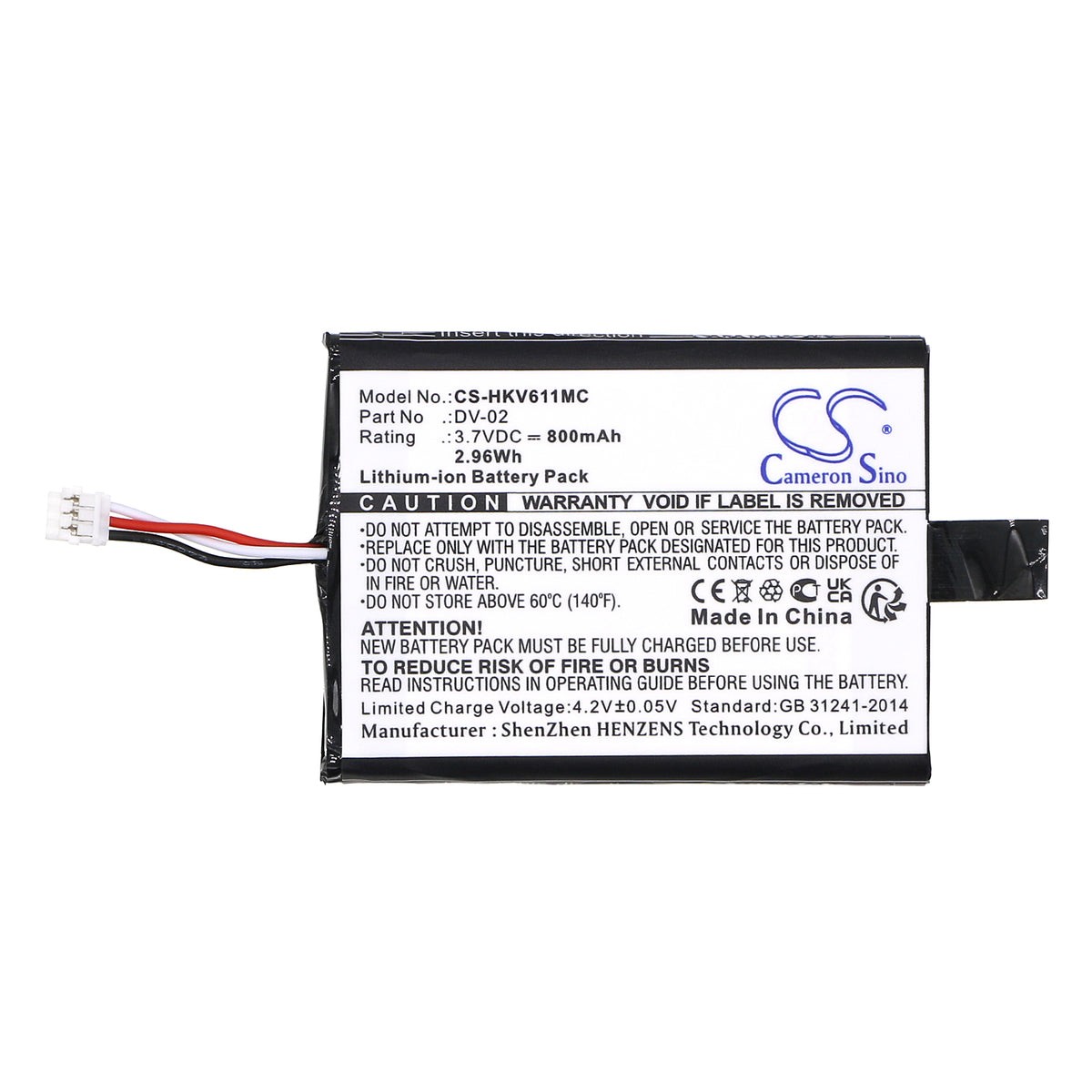 Replacement Battery for Hikvision DS-MH611 – Home Security Camera – 800mAh / 3.7V