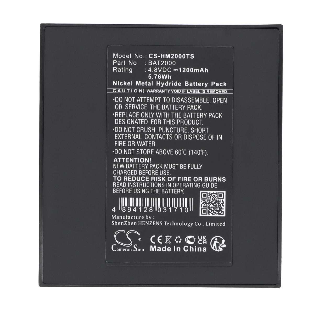 Replacement Battery for HME COM 2000 – Wireless Headset – 1200mAh / 4.8V