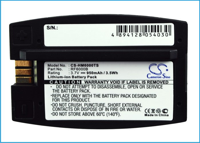 Replacement Battery for HME  6000 I.Q – Wireless Headset – 950mAh / 3.52Wh / 3.7V