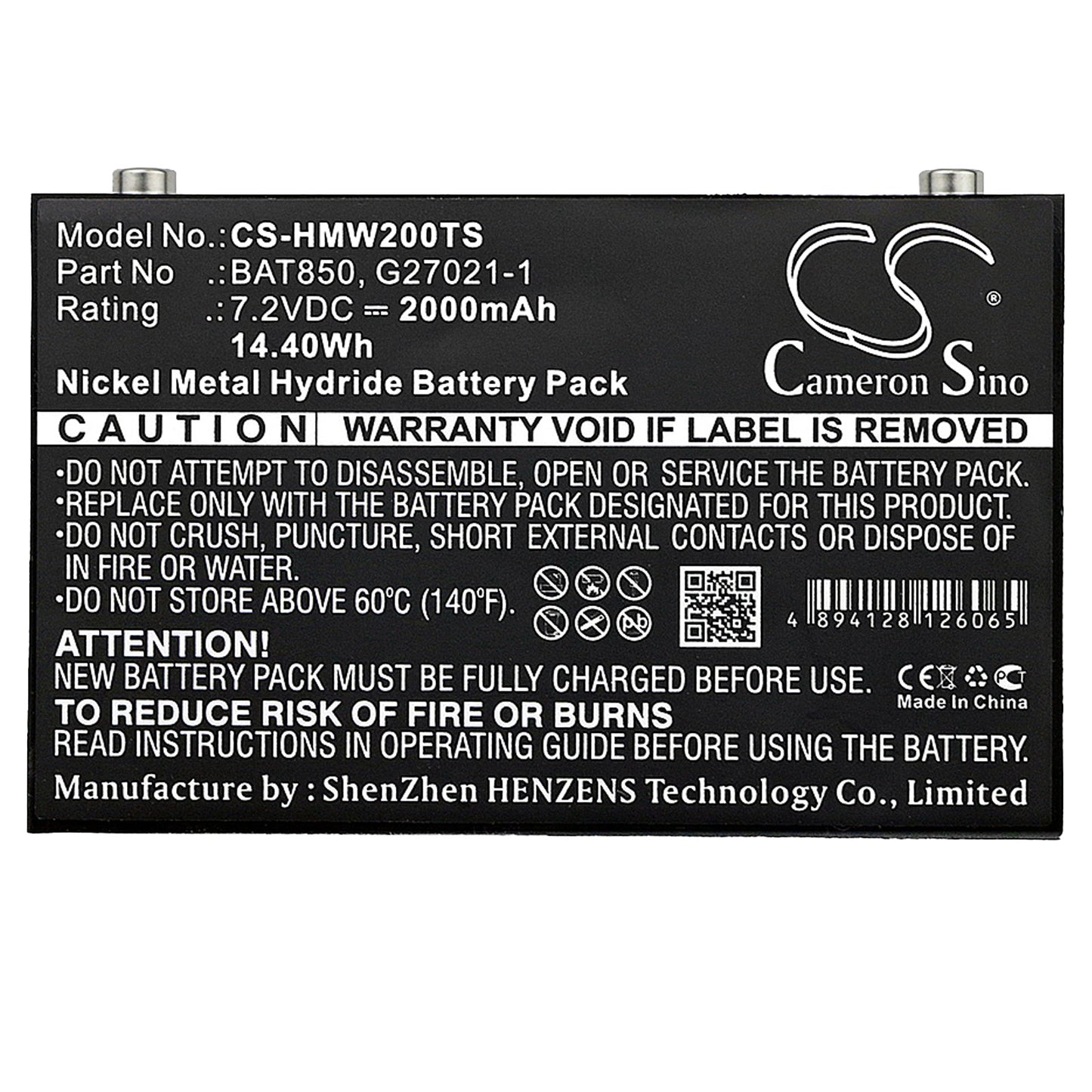 Replacement Battery for HME  MB Base Stations – Wireless Headset – 2000mAh / 14.40Wh / 7.2V