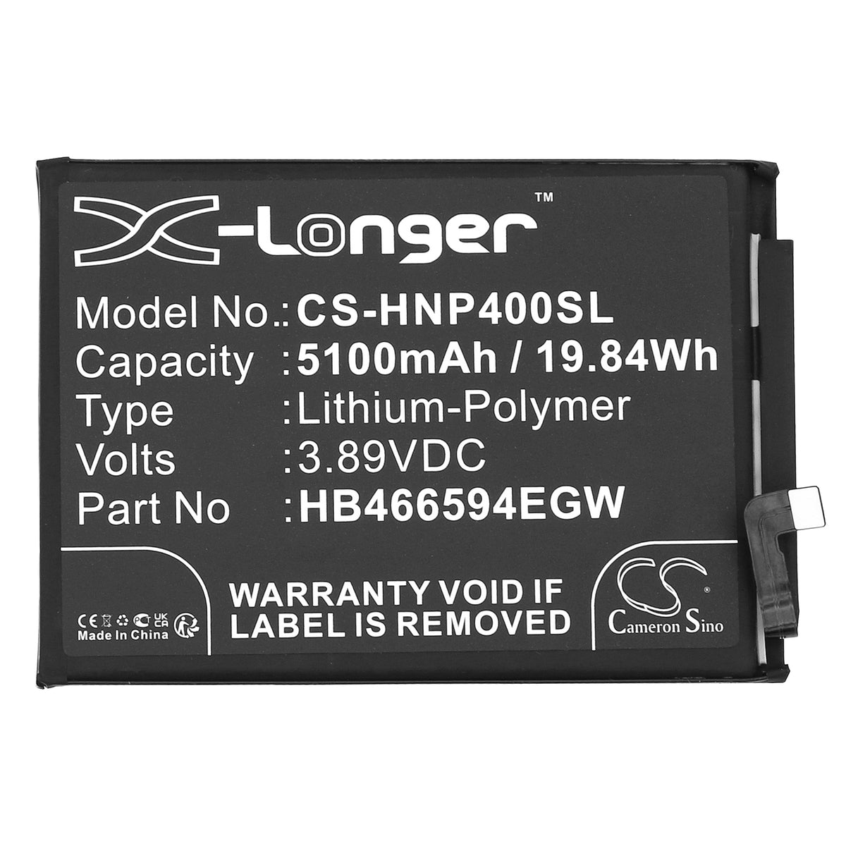 Replacement Battery for Honor Play 40 – Mobile, SmartPhone – 5100mAh / 3.89V