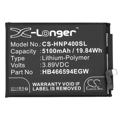 Replacement Battery for Honor Play 40 – Mobile, SmartPhone – 5100mAh / 3.89V