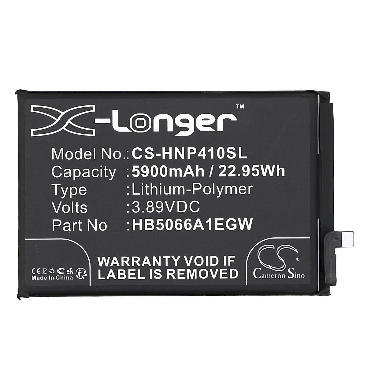 Replacement Battery for Honor Play 40 Plus – Mobile, SmartPhone – 5900mAh / 3.89V