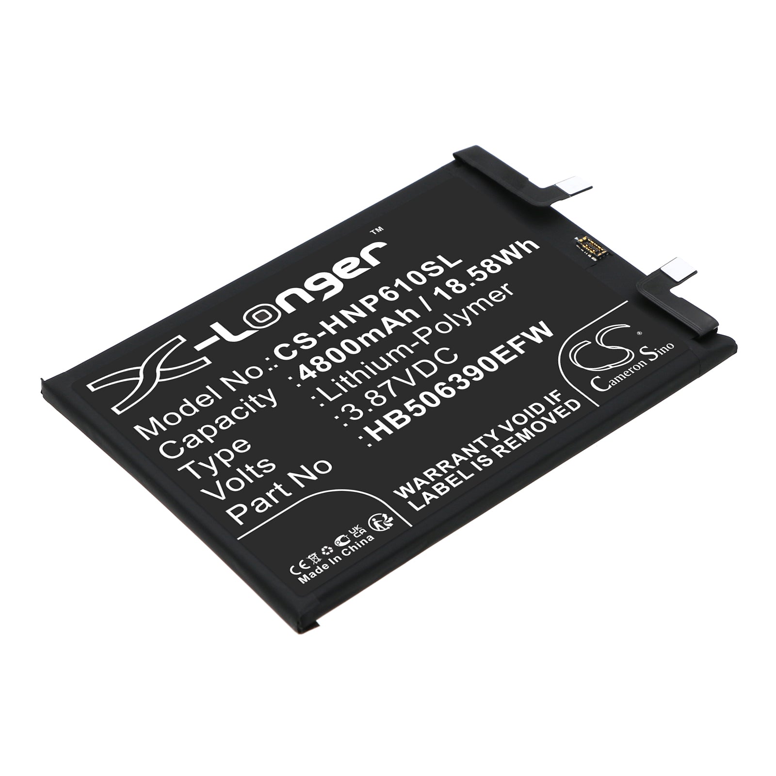 Replacement Battery for Honor 60 Pro 5G – Mobile, SmartPhone – 4800mAh / 3.87V - image 1