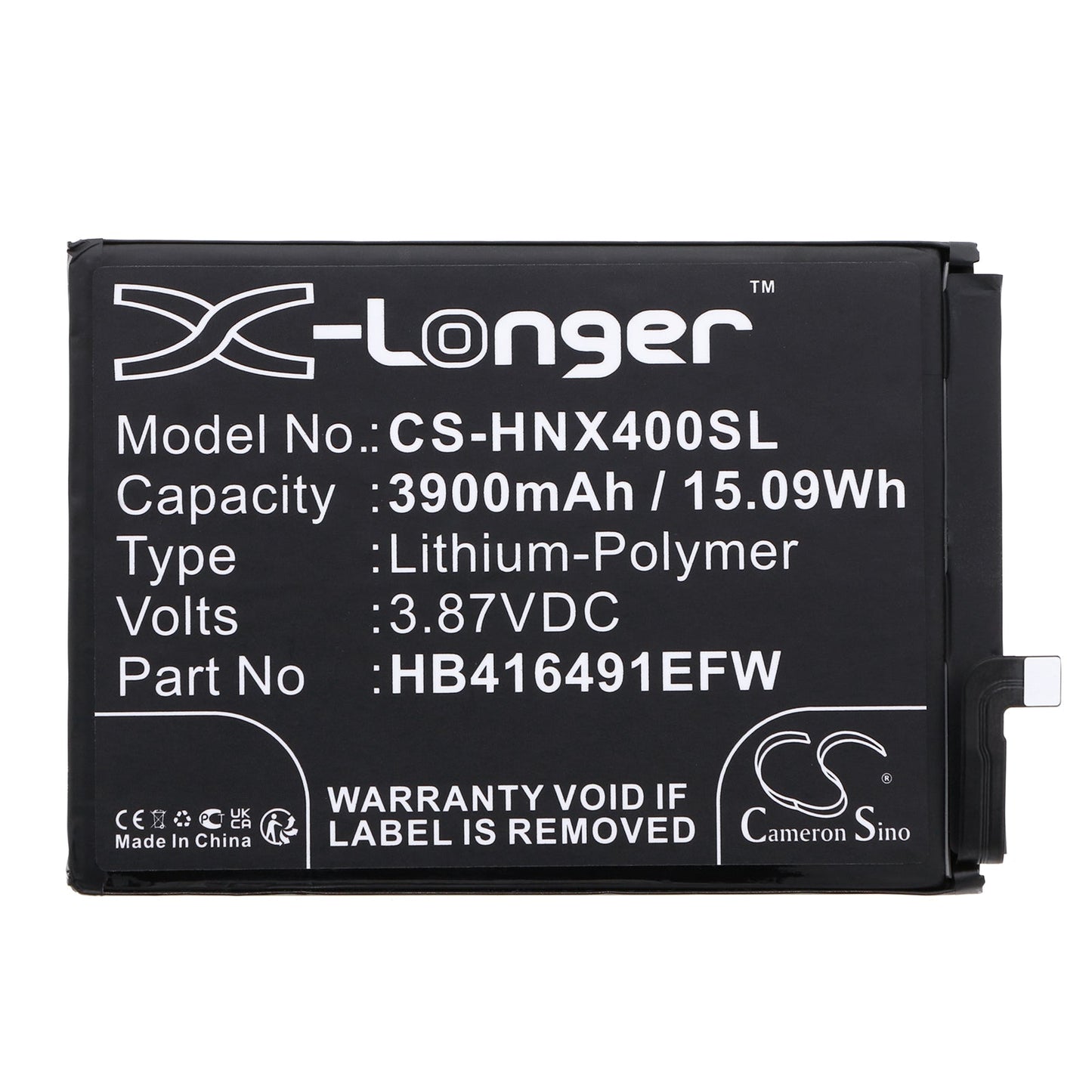 Replacement Battery for Honor  DIO-AN00 – Mobile, SmartPhone – 3900mAh / 15.09Wh / 3.87V