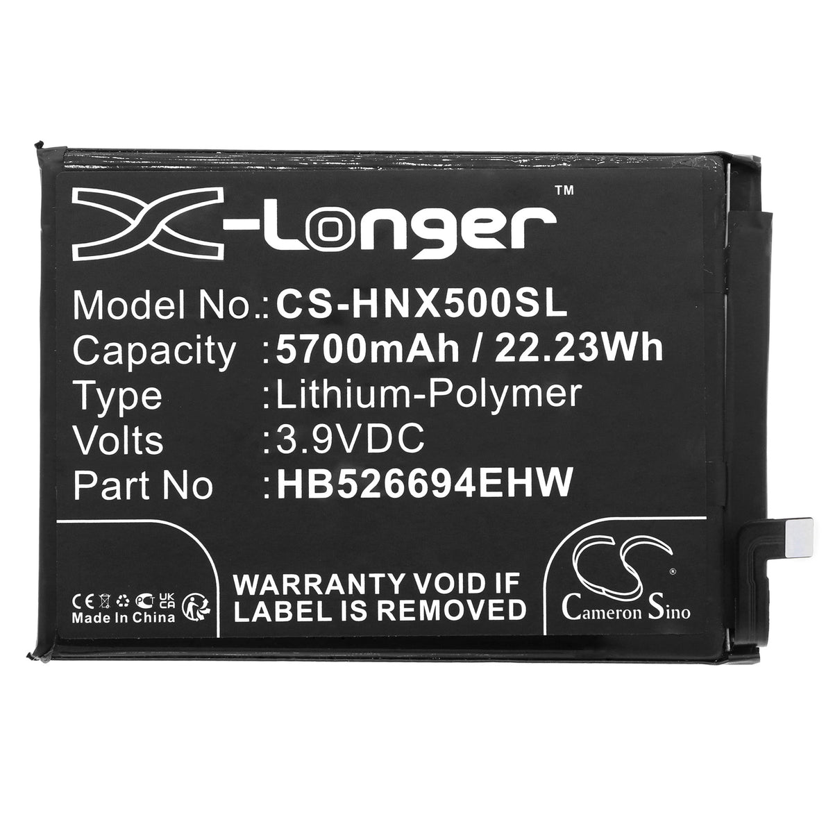 Replacement Battery for Honor X50 – Mobile, SmartPhone – 5700mAh / 3.9V