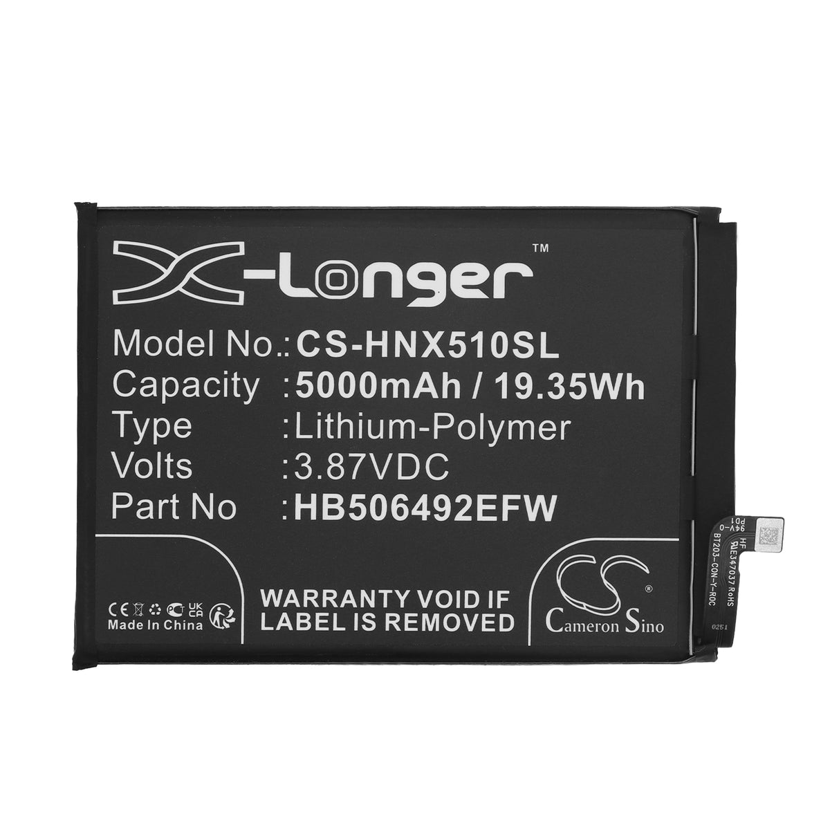 Replacement Battery for Honor Magic 5 Lite – Mobile, SmartPhone – 5000mAh / 3.87V