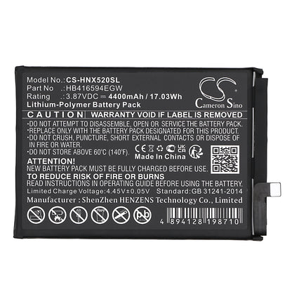 Replacement Battery for Honor X50i 5G – Mobile, SmartPhone – 4400mAh / 3.87V