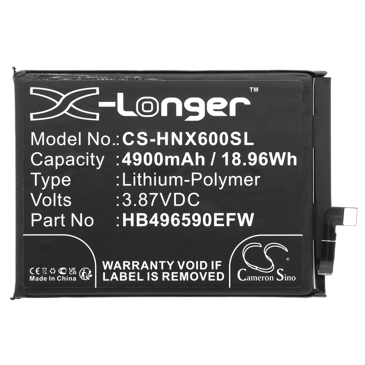 Replacement Battery for Honor Play 20 – Mobile, SmartPhone – 4900mAh / 3.87V