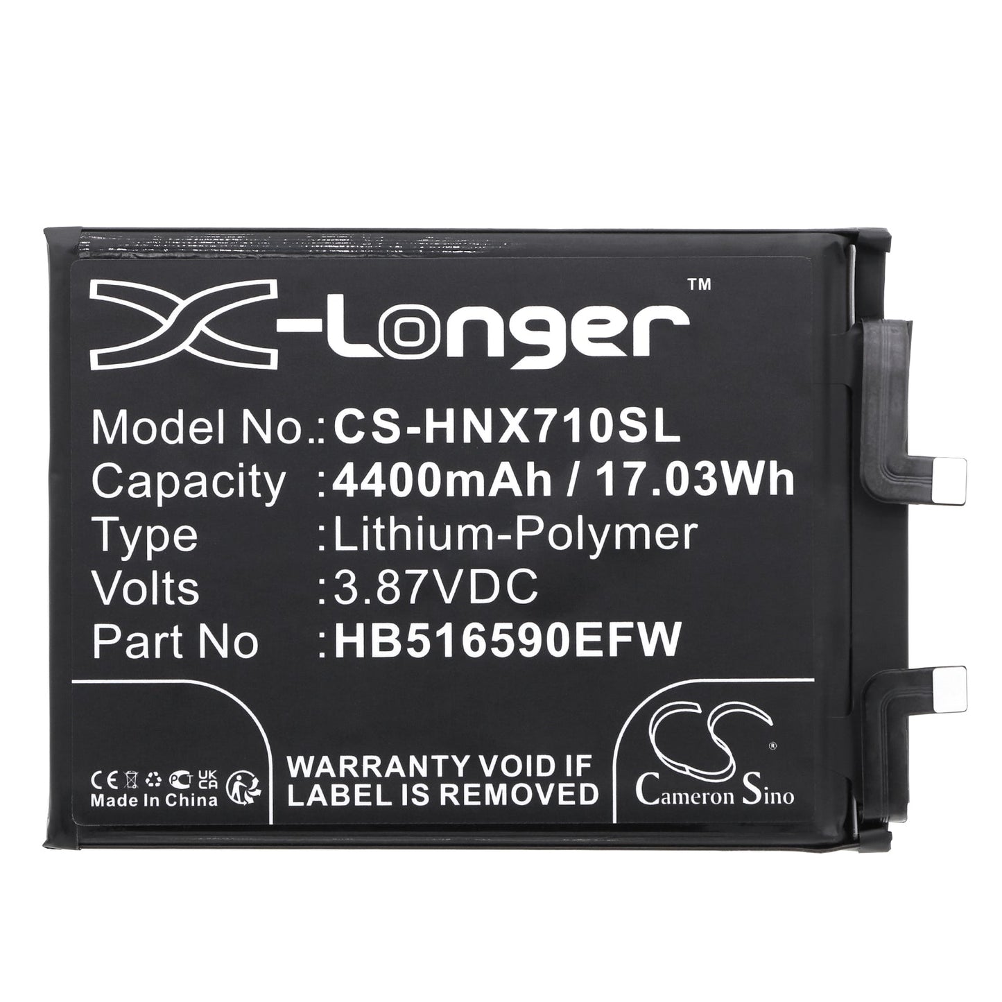 Replacement Battery for Honor  70 Pro – Mobile, SmartPhone – 4400mAh / 17.03Wh / 3.87V