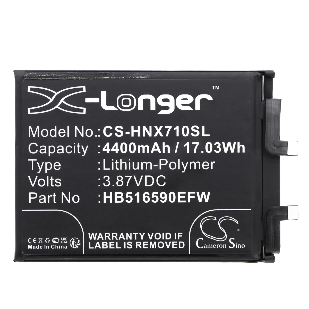 Replacement Battery for Honor 70 Pro – Mobile, SmartPhone – 4400mAh / 3.87V