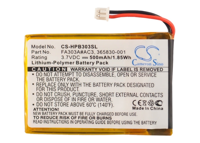 Replacement Battery for HP  Bluetooth Stereo Headphones – Wireless Headset – 500mAh/1.85Wh / 3.7V