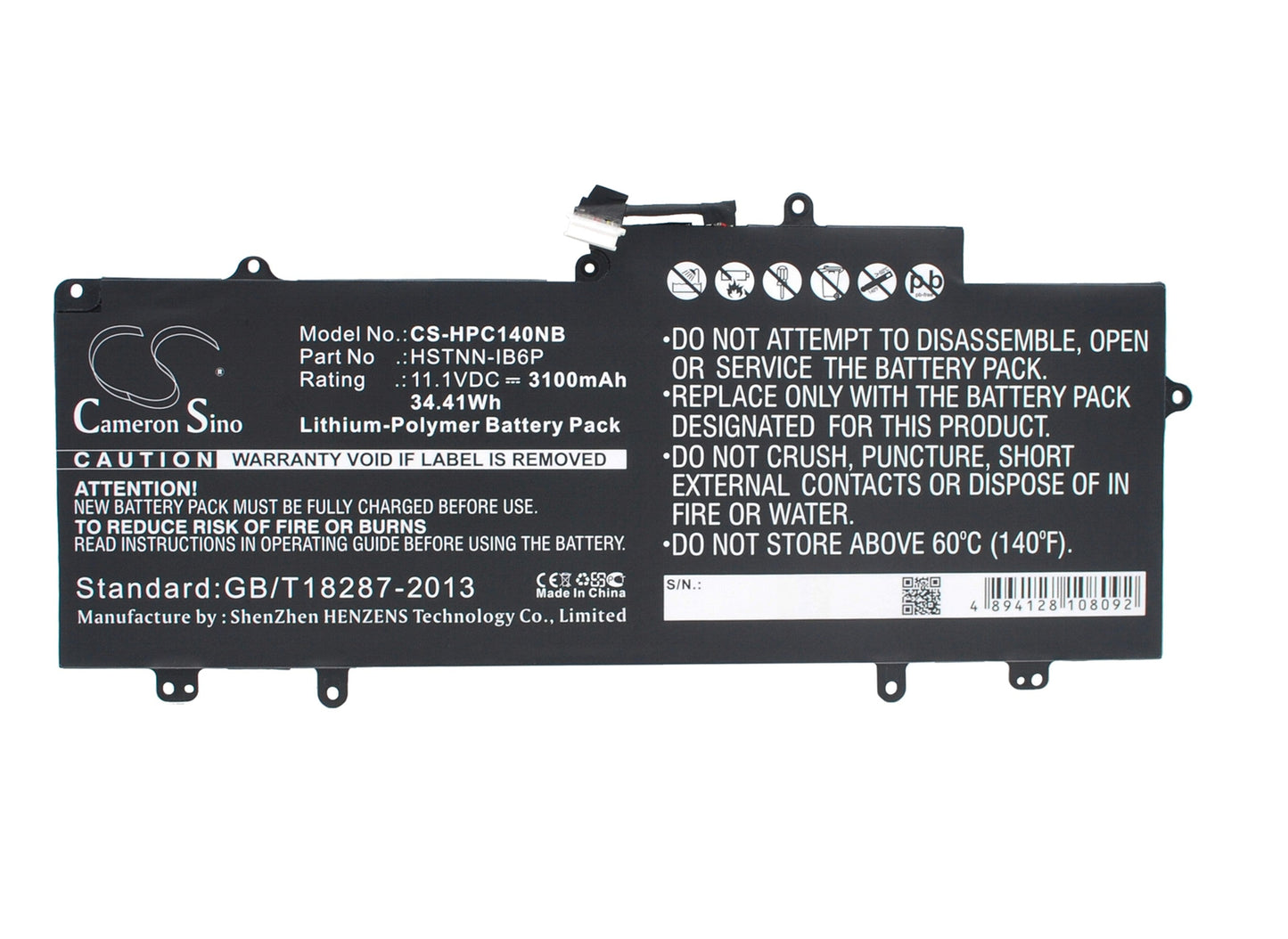 Replacement Battery for HP  Chromebook 14 14-x010nr Series – Notebook, Laptop – 3100mAh / 34.41Wh / 11.1V