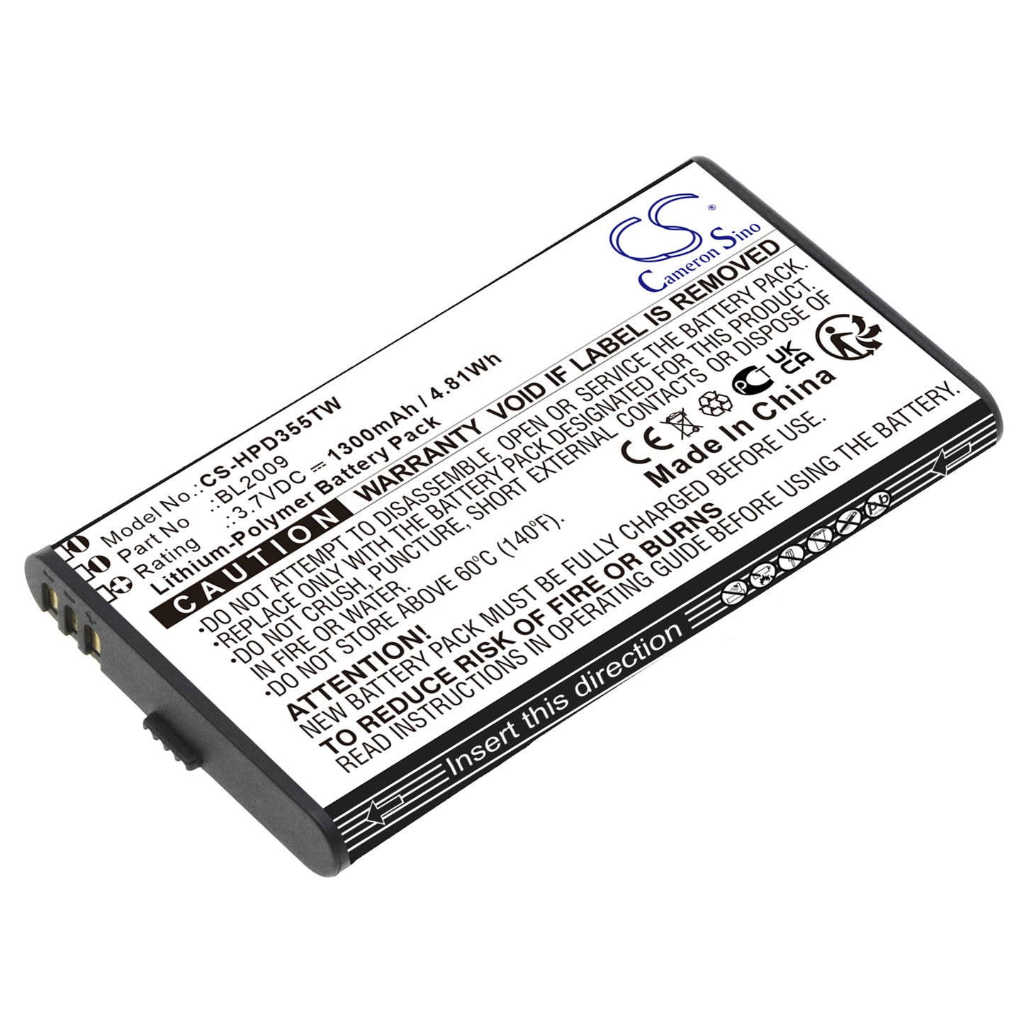 Replacement Battery for Hytera PD355 – Two-Way Radio – 1300mAh / 3.7V - image 1