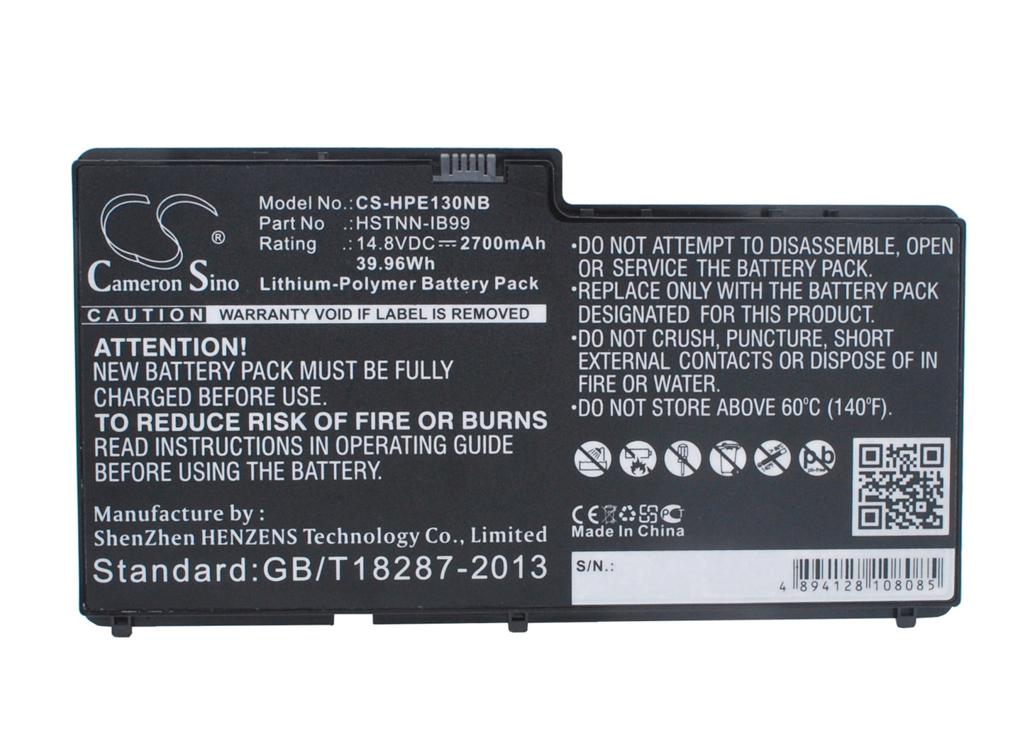 Replacement Battery for HP  Envy 13 – Notebook, Laptop – 2700mAh / 39.96Wh / 14.8V