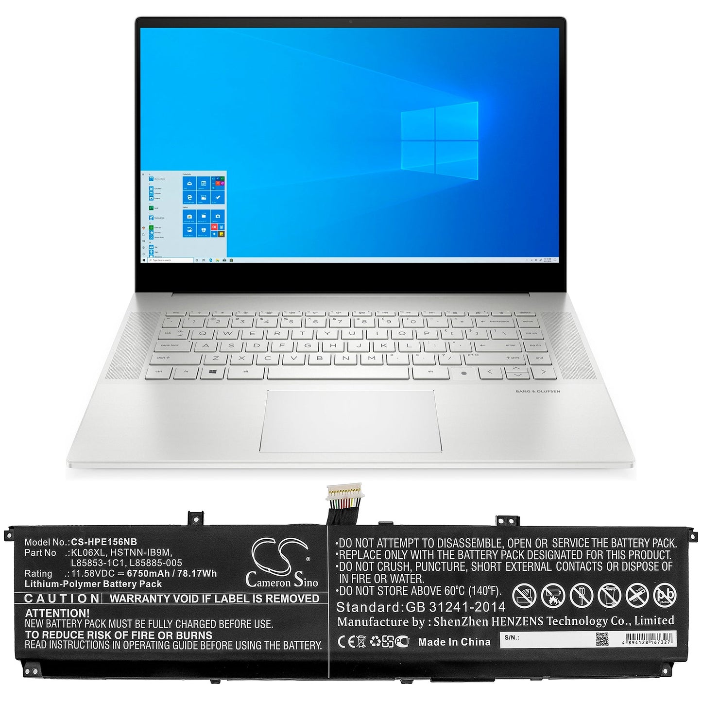 Replacement Battery for HP  Envy 15-EP0000NS – Notebook, Laptop – 6750mAh / 78.17Wh / 11.58V