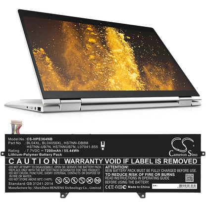 Replacement Battery for HP  ELITEBOOK X360 1040 G5 – Notebook, Laptop – 7200mAh / 55.44Wh / 7.7V