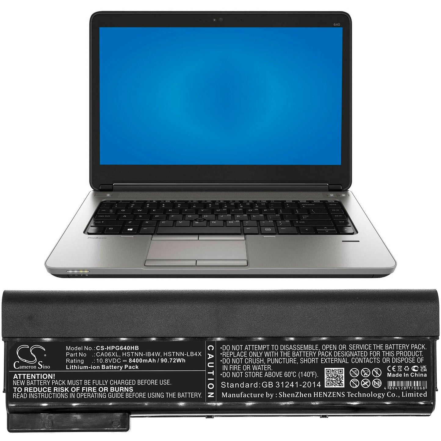 Replacement Battery for HP ProBook 640 G1 – Notebook, Laptop – 8400mAh / 10.8V - image 4