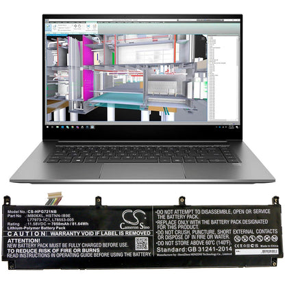Replacement Battery for HP  ZBook Create G7 – Notebook, Laptop – 7050mAh / 81.64Wh / 11.58V