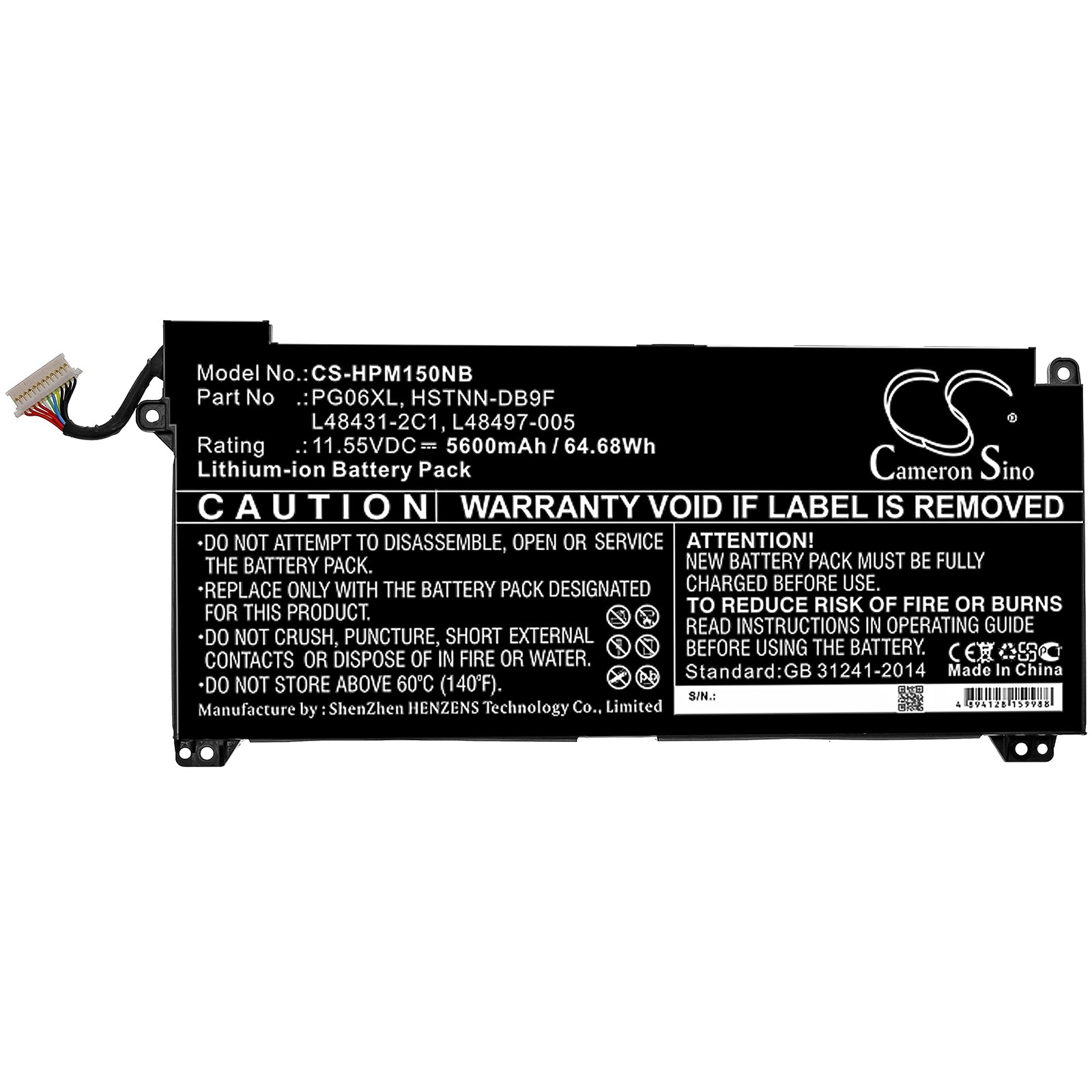 Replacement Battery for HP Omen 15-DH0138TX – Notebook, Laptop – 5600mAh / 11.55V - image 3