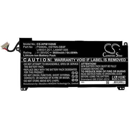 Replacement Battery for HP Omen 15-DH0138TX – Notebook, Laptop – 5600mAh / 11.55V - image 3