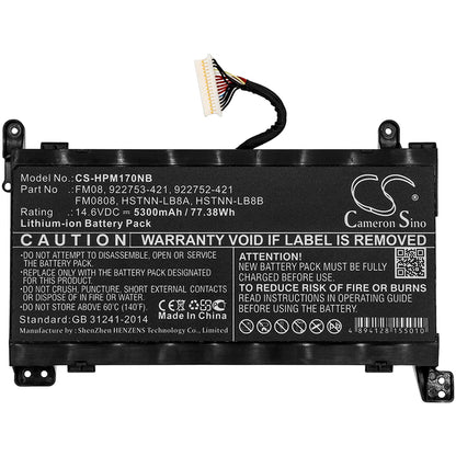 Replacement Battery for HP Omen 17-AN004NO – Notebook, Laptop – 5300mAh / 14.6V - image 3